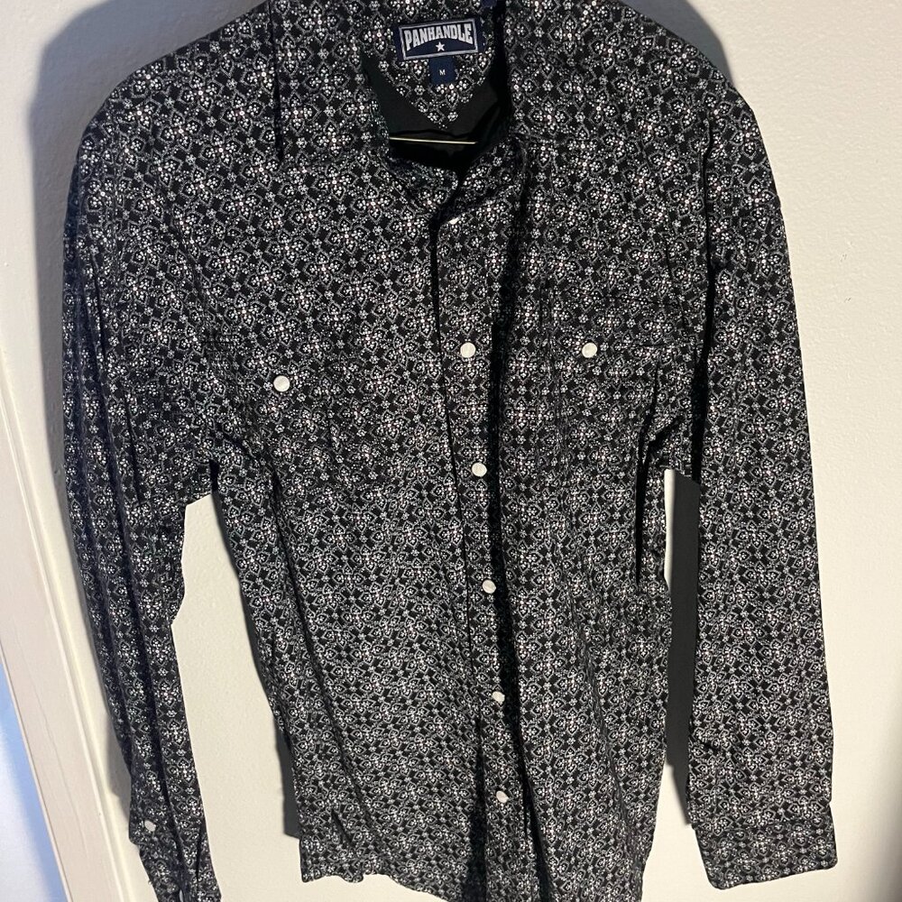 Med Panhadle - Longsleeve Pearl Snap Button Down Shirt